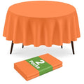 Disposable Orange Round Tablecloths - 84 Inch, 2 Pack, Waterproof & Stain-Resistant