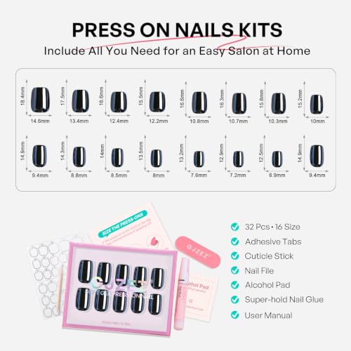 Short Square Press On Nails Halloween Glazed Donut Nails - Noir Aura 2A