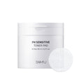 SAM’U PH Sensitive Toner Pad – Splitable Dual-Textured Vegan Facial Exfoliating Pads with Hyaluronic Acid & Panthenol for Daily Hydration & Soothing - Korean Skin Care (60 Pads)