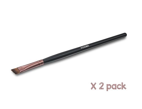 OWLFAVO Makeup Angle Eyeliner Kabuki Brush 2 Pcs - Portable Eye Powder Foundation Brush, Beauty Cosmetic Tool for Professional and Travel, Pack of 2