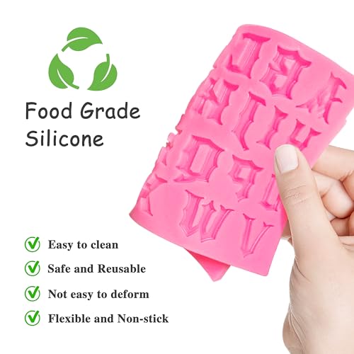 Letters and Number Silicone Molds for Baking & Cake Decoration - Food Grade, Reusable