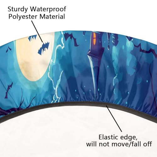 Halloween Ghosts Fitted Round Tablecloth - Waterproof & Wipeable 48 Inch