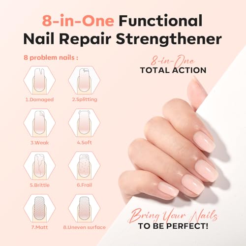 Modelones Nail Strengthener Glitter Nude Nail Polish - A7 Variation