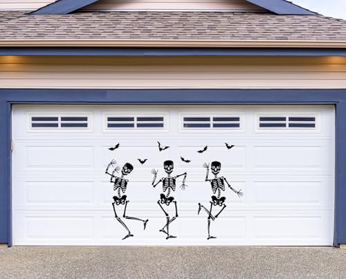 Halloween Skeleton and Bat Magnet Stickers - 31 Pcs Garage Door and Refrigerator Decor