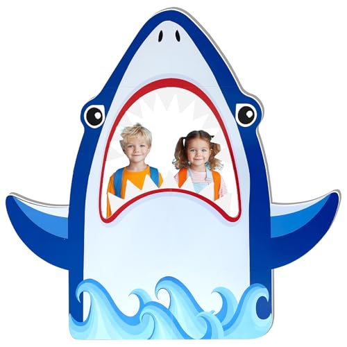 4 Ft Shark Theme Party Photo Backdrop - Shark Cutout Photo Booth - 47 Inch