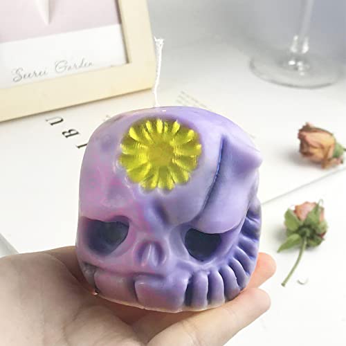 Skull Candle Mold for Candle Making Resin Casting Halloween DIY Craft - Adai Variation