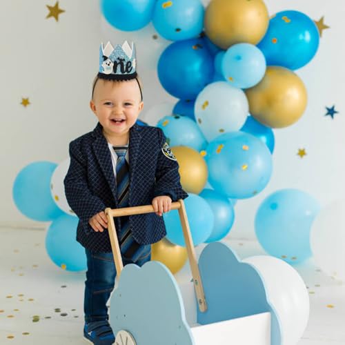 Halloween Spooky Blue Ghost 1st Birthday Crown Hat for First Birthday Party