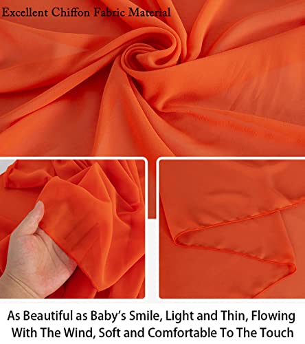 Orange Chiffon Wedding Arch Draping Fabric - 29" x 19FT, 2 Panels, Elegant Backdrop for Wedding & Party Decorations