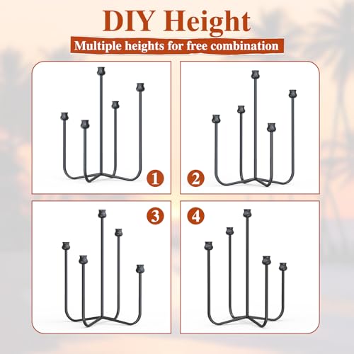 16-Inch 5-Arm Metal Taper Candle Holder Set - Stable Candle Display