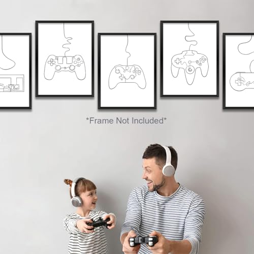 8 Pcs Gaming Wall Art Prints - Boys Room Decor Posters for Game Room & Office