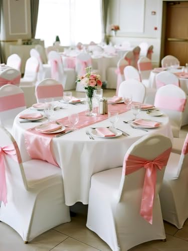 Rose Gold Satin Table Runners 16 Pack - 12x108 Inch Wedding Decor Variation