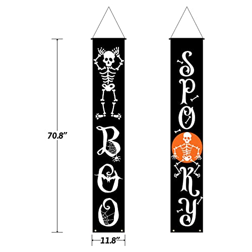 Halloween Porch Sign Banners Outdoor Decorations - Spooky Yard & Door Decor