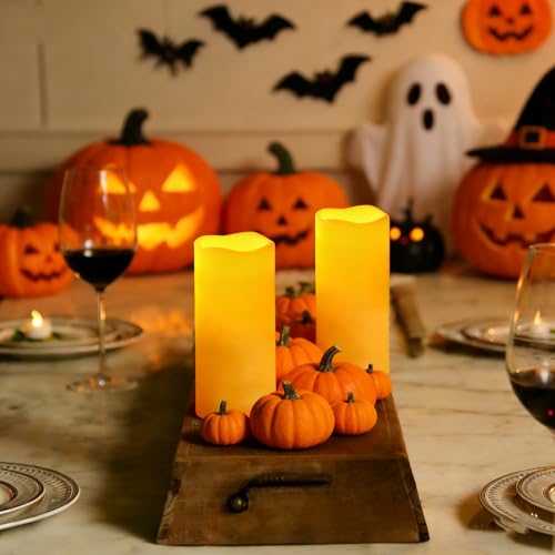 Outdoor Flameless LED Candles with Timer - Ivory, 3x7 Inches, 2 Pack