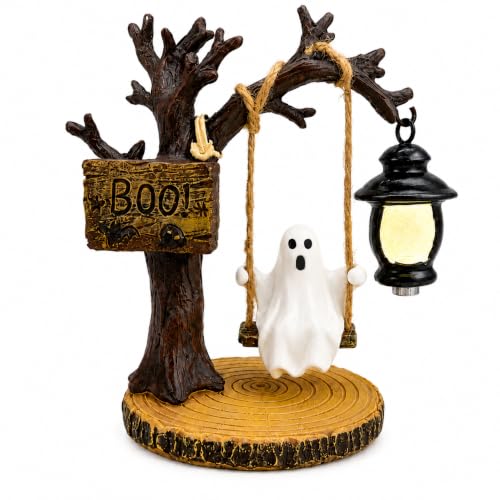 Halloween Hanging Ghost Decoration with Lantern and Boo Sign - Style 129