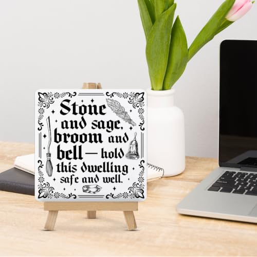 Witch Decor Wood Sign WS104 - Witchy Home Blessing Halloween Tabletop Sign