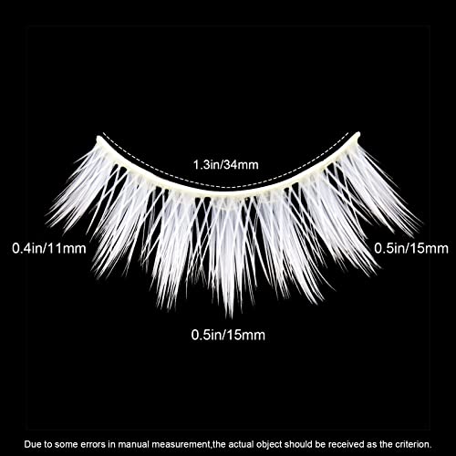White False Eyelashes 3 Pairs Natural Fluffy Wispy for Cosplay & Special Occasions