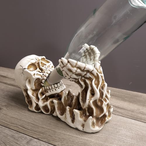 Resin Skeleton Wine Bottle Holder Gothic Tabletop Decor Gift