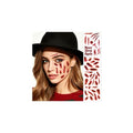 Halloween Fake Blood & Face Scars Makeup Kit with Temporary Tattoos for Adults