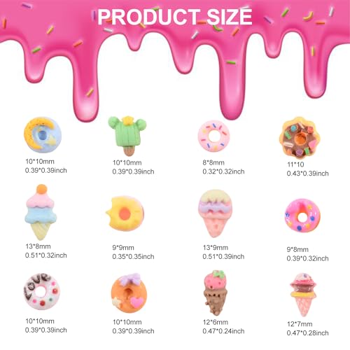50PCS Dessert Nail Charms Set - Kawaii Resin Decorations for Nail Art & DIY Crafts