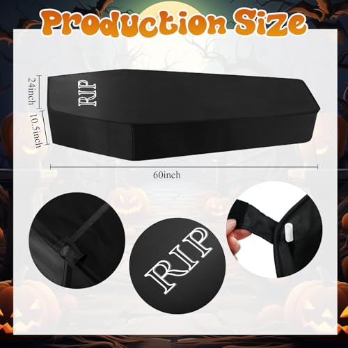 Halloween Coffin with Skeleton Set - Black, Lifelike & Collapsible