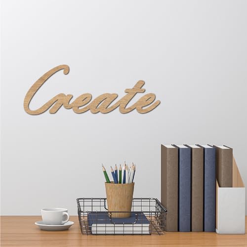 Create Laser Cut Wood Letter Sign Wall Decor - Unfinished Wooden Art, 11.8x4.7 Inches - Variation of THIS listing