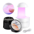 Solid Nail Glue Kit with 8G Glue and Mini UV/LED Lamp - Repositionable & Strong Hold