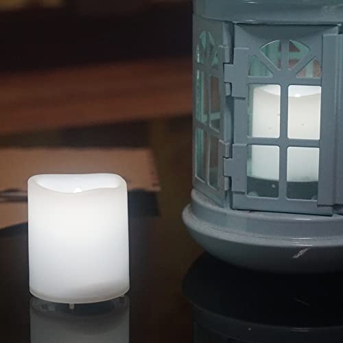 Battery Operated Flameless Votive Candles - White Flickering LED Tealights, 6 Pack with Batteries - Small Halloween, Wedding & Christmas Decor - Variation: White 6 PCS M