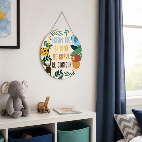 Baby Boy Nursery Wall Decor Wooden Hanging Sign Dream Big
