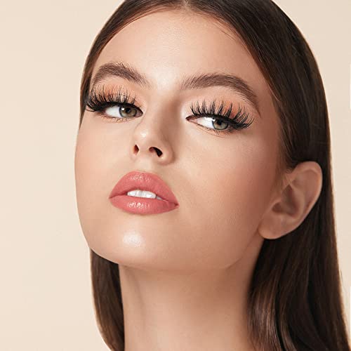 D-3D985-8 Pair Faux Mink 3D False Eyelashes - Natural Fluffy Volume Handmade