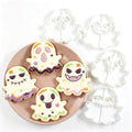 Halloween Cookie Cutter Set Ghost Shape - 4 Pcs, 3D Spherical Ornament Design, Ghost Shape Cookie Cutters - Halloween Styling 21