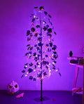 5FT Lighted Halloween Tree with 518 LED Twinkle Lights and Ornaments - Indoor Outdoor Spooky Decor
