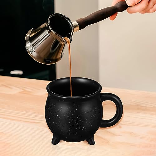 Black Halloween Ceramic Cauldron Mug 15oz Witch's Brew Coffee Cup - Tripod Design