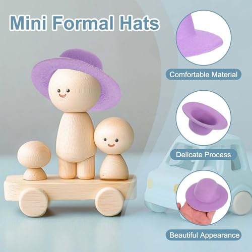 Mini Formal Doll Hats Lake Blue 2.8 Inch - PATIKIL