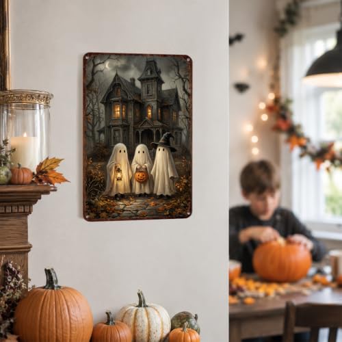 Halloween Ghost House Wall Art - Spooky Ghost Wall Decor - Variation 3