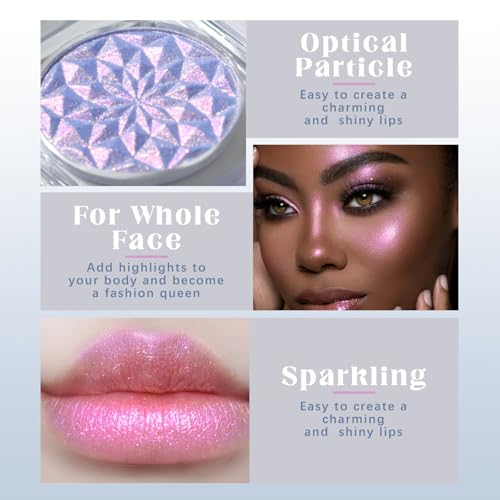 Duochrome Purple Blue Glitter Eyeshadow - Color Shifting Metallic Palette 02