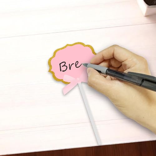 Pink Cheese Markers Food Signs for Buffet - 50 Pcs