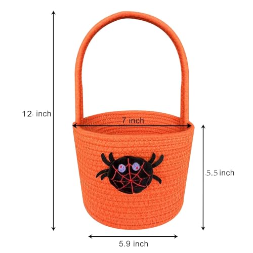 Halloween Pumpkin Rope Basket - Candy & Party Storage