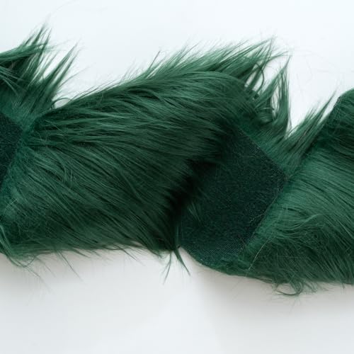 Faux Fur Fabric Precut Fluffy Fuzzy Craft Strips - Forest Green 36 x 62 Inch