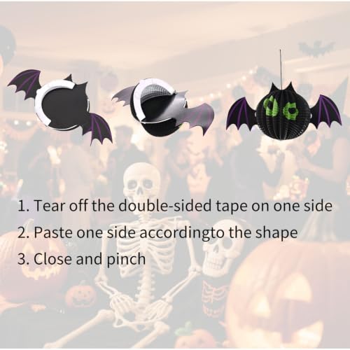 Halloween Banner with 6 Paper Honeycombs Party Decorations Set
