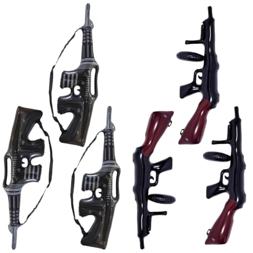 Inflatable Gun Props Set - 6 Large Party Balloons for Cosplay & Theme Parties