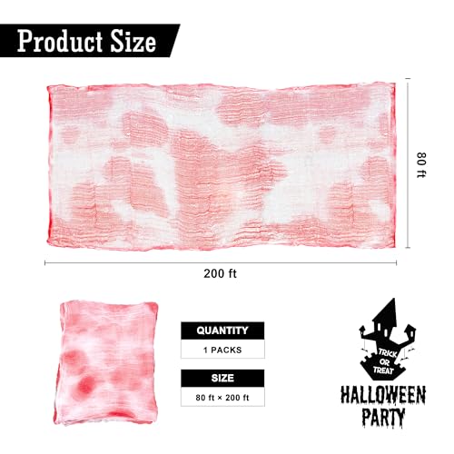 Halloween Red Creepy Cloth 200x80 Inches Spooky Fabric for Indoor Outdoor Decorations