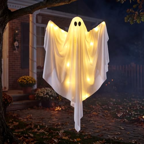 47.5-Inch RGB Halloween Hanging Ghost Light with Remote & App Control