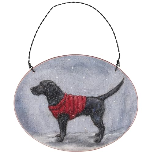Personalized Black Labrador Holiday Wooden Ornament - Rustic Pet Christmas Decor