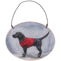 Personalized Black Labrador Holiday Wooden Ornament - Rustic Pet Christmas Decor