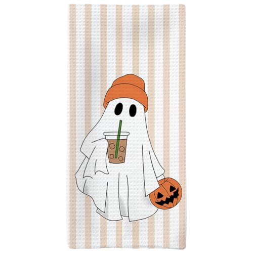 Halloween Ghost Pumpkin Dishcloths Beverages Variation - Fall Kitchen Tea Towels