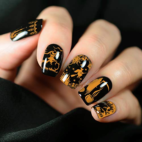 Halloween Nail Art Stamping Plates Set - 4 Designs for Manicure DIY