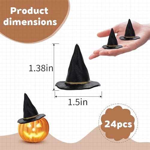 Mini Witch Hat Set for Halloween Parties - 12 Pcs Spooky & Cute Decorations