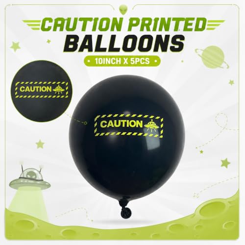 Alien Balloon Arch Kit Space Party Decorations with Foil Balloons & Fringe Curtain