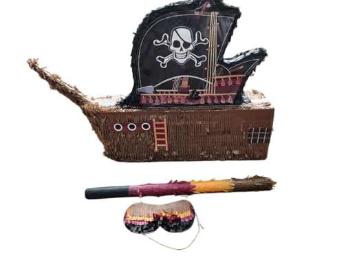 Large Pirate Ship Piñata Party Set for Pirate Theme Birthday Kids & Adults
