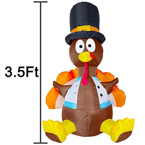 Thanksgiving Decorations Inflatables Turkey 3.5 Ft Cute Fall Decor